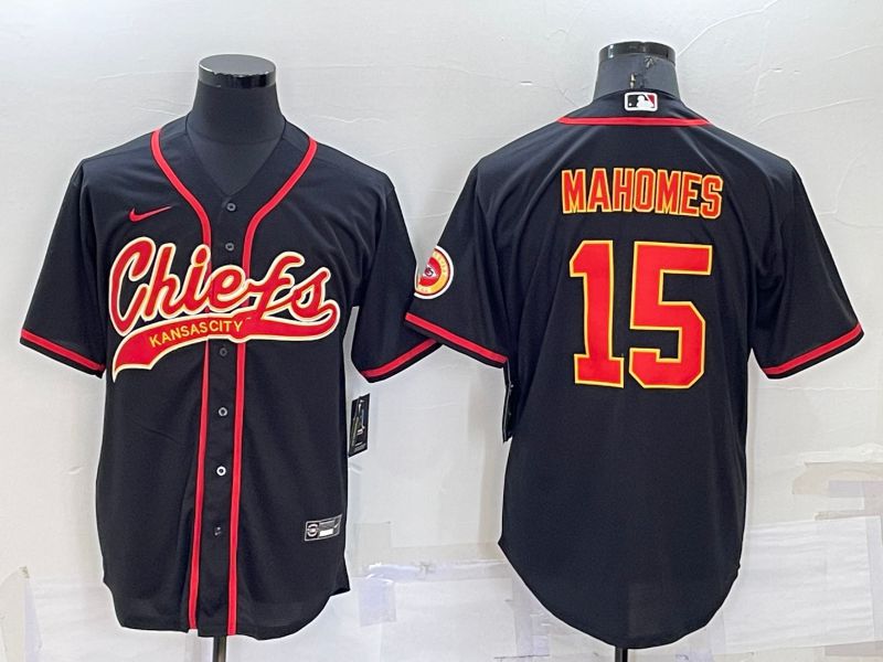 Men Kansas City Chiefs #15 Mahomes Black 2022 Nike Co branded NFL Jersey->kansas city chiefs->NFL Jersey
